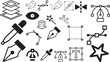 © Mishor - illustrator app toolbar icon, photoshop app toolbar icons, adobe all icon, adobe pen tool icon, pen tools, Bezier icon line art vector, magic wand , selection, pen and color picker tool