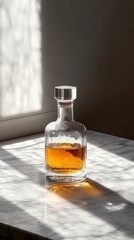 Sticker - Glass Decanter Of Amber Liquid In Sunlight