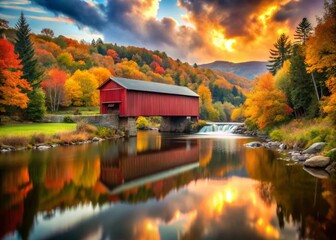 Wall Mural - Long Exposure Photography: Vermont's Scenic Landscapes & Autumn Colors