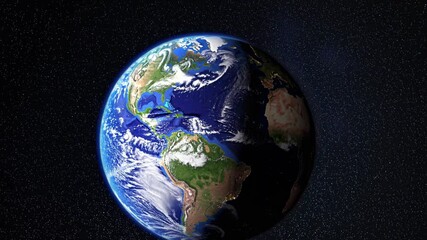 Wall Mural - Planet Earth cutvature. Aerial view of blue planet from space. Sunrise over globe land and ocean. 