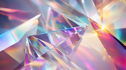 Refraction diffraction effects optics vibrant light spectrums detailed prisms