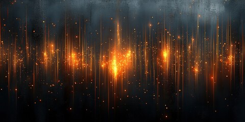 Wall Mural - vibrant sound waves emit golden light in a mesmerizing digital abstract composition