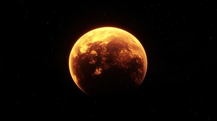 Canvas Print - fiery celestial body glowing in the vast darkness of space a stunning view of an orange planet