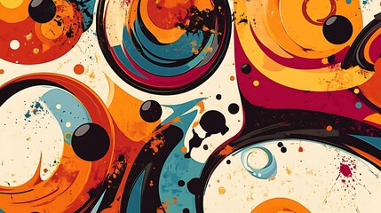 Wall Mural - Abstract Colorful Swirls and Circles Art Design