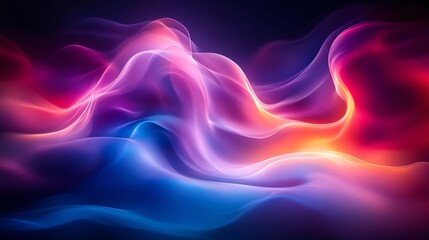 Sticker - Colorful abstract waves create a flowing pattern in digital artwork at night