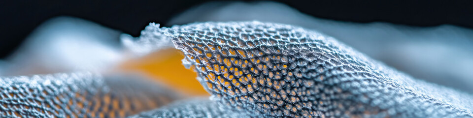 Close-up of Porous Net-like Material with Textured Surface
