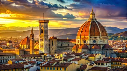 Panoramic View of Florence Cathedral and Giotto's Campanile