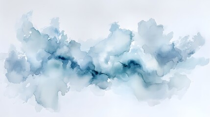 Wall Mural - Abstract Blue Watercolor Cloud Formation Artwork