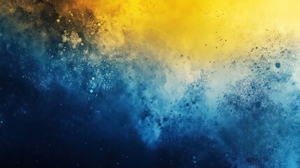 Canvas Print - abstract blurred grainy gradient background fading from yellow to blue banner/web/design