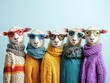 © Farbenmeerfabrik - Coole Schafe mit Sonnenbrillen und Strickmode