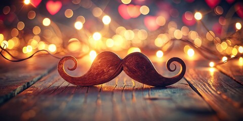 Wall Mural - Romantic Moustache Valentine's Day Card Long Exposure Photo