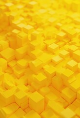 Aufkleber - Yellow Cubes Background Pattern Design Illustration