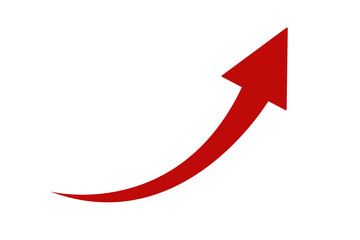 Wall Mural - red curve arrow icon on transparent background. flat style. arrow icon for web site design, logo, ap