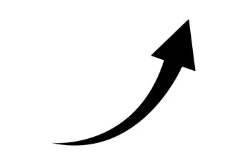 Wall Mural - black curve arrow icon on transparent background. flat style. arrow icon for web site design, logo, 