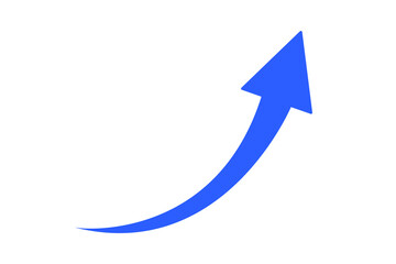 Wall Mural - blue curve arrow icon on transparent background. flat style. arrow icon for web site design, logo, a