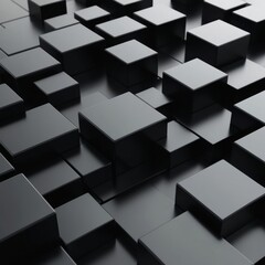 Poster - Aesthetic Grid of Black Cubes