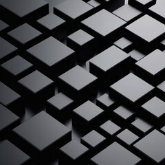 Poster - Black and White Cubes Pattern