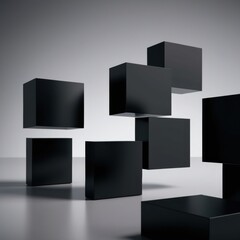 Aufkleber - Black Cubes in a Simple Background