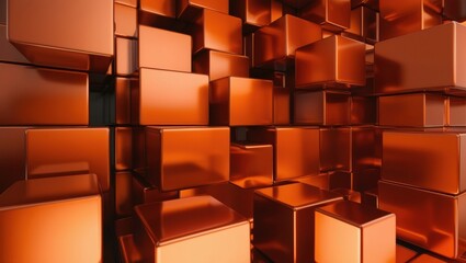 Poster - Copper Metallic Abstract Artwork