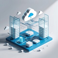 Fototapete - Cloud Computing Infrastructure: A Comprehensive Overview of Its Key Features and Benefits