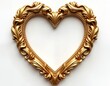 © Pete - Luxurious gold heart frame for special occasions. Ornate vintage design. Shiny golden texture. Perfect for luxury gifts decorations. Ideal for wedding Valentine Day cards. Decorative frame adds