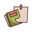 © Dmitry - Post It Notes Icon with green notepad and blank paper