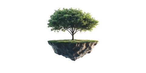 Wall Mural - a tree is floating in the air above a white background