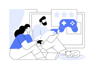 Wall Mural - computer games isolated cartoon vector illustrations.
