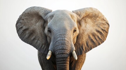 Aufkleber - Majestic elephant standing calmly against a serene background in the wild. Generative AI