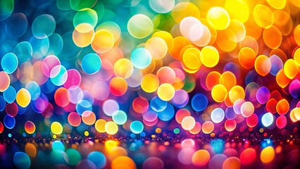 Wall Mural - Vibrant Color Swatch Bokeh Background: Abstract Colorful Blurred Circles