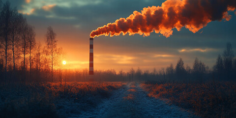 smoke from a factory, smoke from a chimney, smoke from the chimney