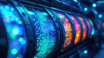 Poster - Colorful Abstract Light Patterns in Futuristic Technology Display