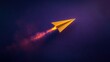 © k - Motivation for Start-up Companies and Business Growth with Paper Airplanes and Rocket Shadows