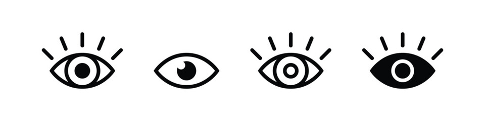 Wall Mural - eye icon set. eyesight symbol , eye, view, vision icons in flat style
