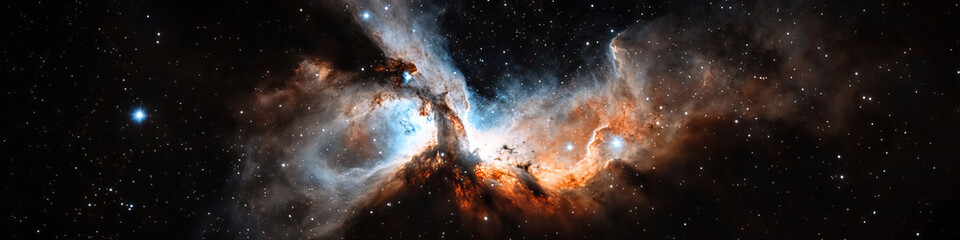 Wall Mural - Nebula in Dark Space with Stars