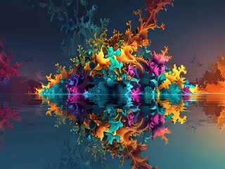 Wall Mural - colorful fractal abstract.