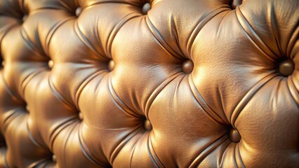 Aufkleber - Luxurious Golden Upholstery with Deep Button Tufting Detail