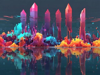 Wall Mural - colorful shapes.