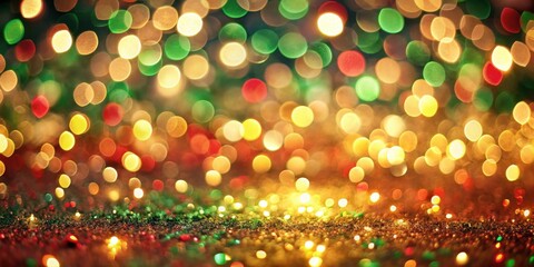 Leinwandbilder - Festive Sparkling Background with Colorful Bokeh Lights and Glitter