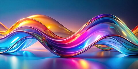 Aufkleber - Abstract Colorful Liquid Wave Forms with Gradient Illumination