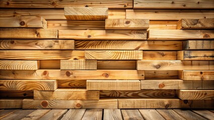 Aufkleber - Rustic Wooden Planks Arranged in an Abstract Pattern, Creating a Textural Background with a Natural Wooden Floor