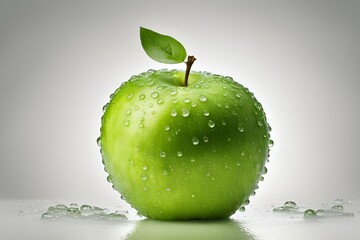 The beautiful green apple isolated on a white background