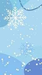 Wall Mural - Winter poster animation with snowflakes. Colorful winter banner with falling snowflakes. Wintry scenes. Winter background