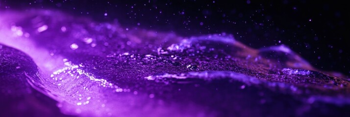 Aufkleber - Glowing bacteria illuminated by UV light in dark aquatic environment at night. Generative AI