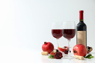 Wall Mural - Pomegranate wine, concept of delicious alcohol drink