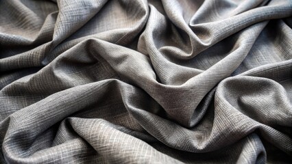 Poster - Draped Gray Fabric with Subtle Texture and Soft Light Showing Fine Details
