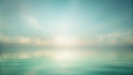 Poster - Serene Ocean Panorama Tranquil Water Reflecting a Soft, Dreamy Sky at Dawn