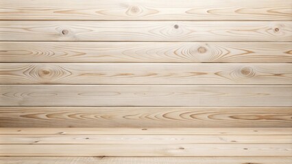 Poster - Light Wooden Planks Background with Empty Floor Space for Product Display