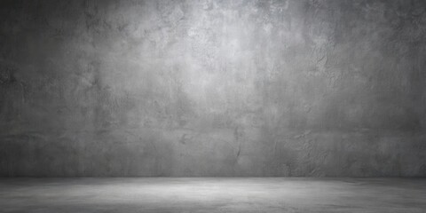Leinwandbilder - Empty Room with Grey Textured Wall and Floor Background