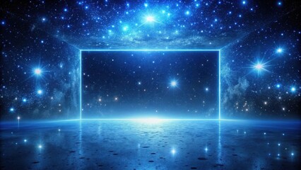 Wall Mural - celestial gateway a luminous portal opens to a breathtaking expanse of stars and a reflective, ether